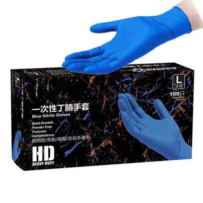 I guanti eliminabili strutturati del nitrile blu chirurgico spolverizzano liberamente