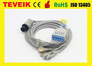 5 cavo riutilizzabile del tronco dei cavi ECG con la rottura per il monitor paziente di Mindray