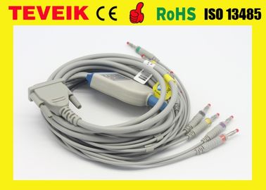 10 cavo della banana 4mm Schiller Ecg Holter Ekg del cavo con la resistenza di protezione
