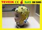 Il fornitore medico di Neurofeedback 20 integrati gialli conduce il cappuccio di elettroencefalogramma per la macchina di elettroencefalogramma, la clip Tin Electrode dell'orecchio